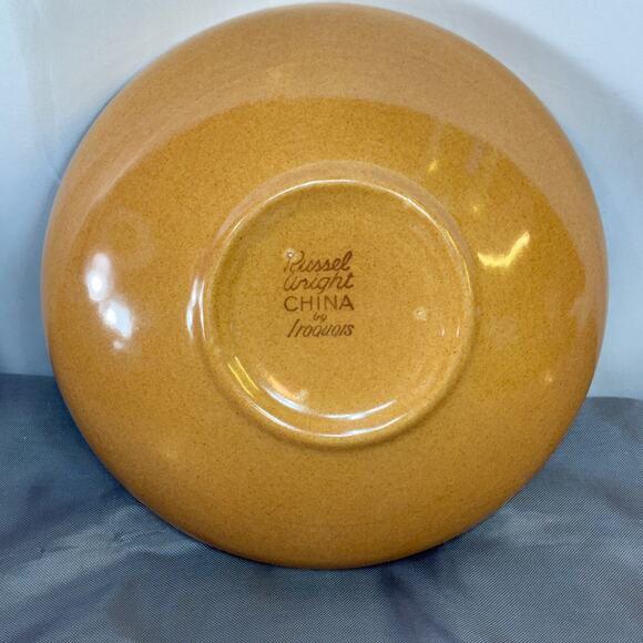Russel Wright Iroquois China Apricot Round Serving Bowl 7 7/8" Ceramic MCM USA - Picture 3 of 5